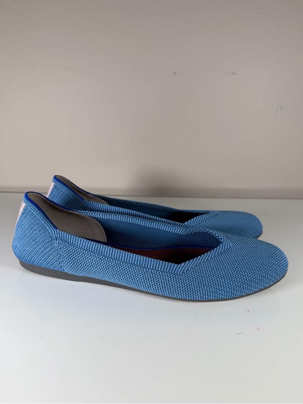 Rothy's Bright Blue Knit Slip-On Ballet Flats